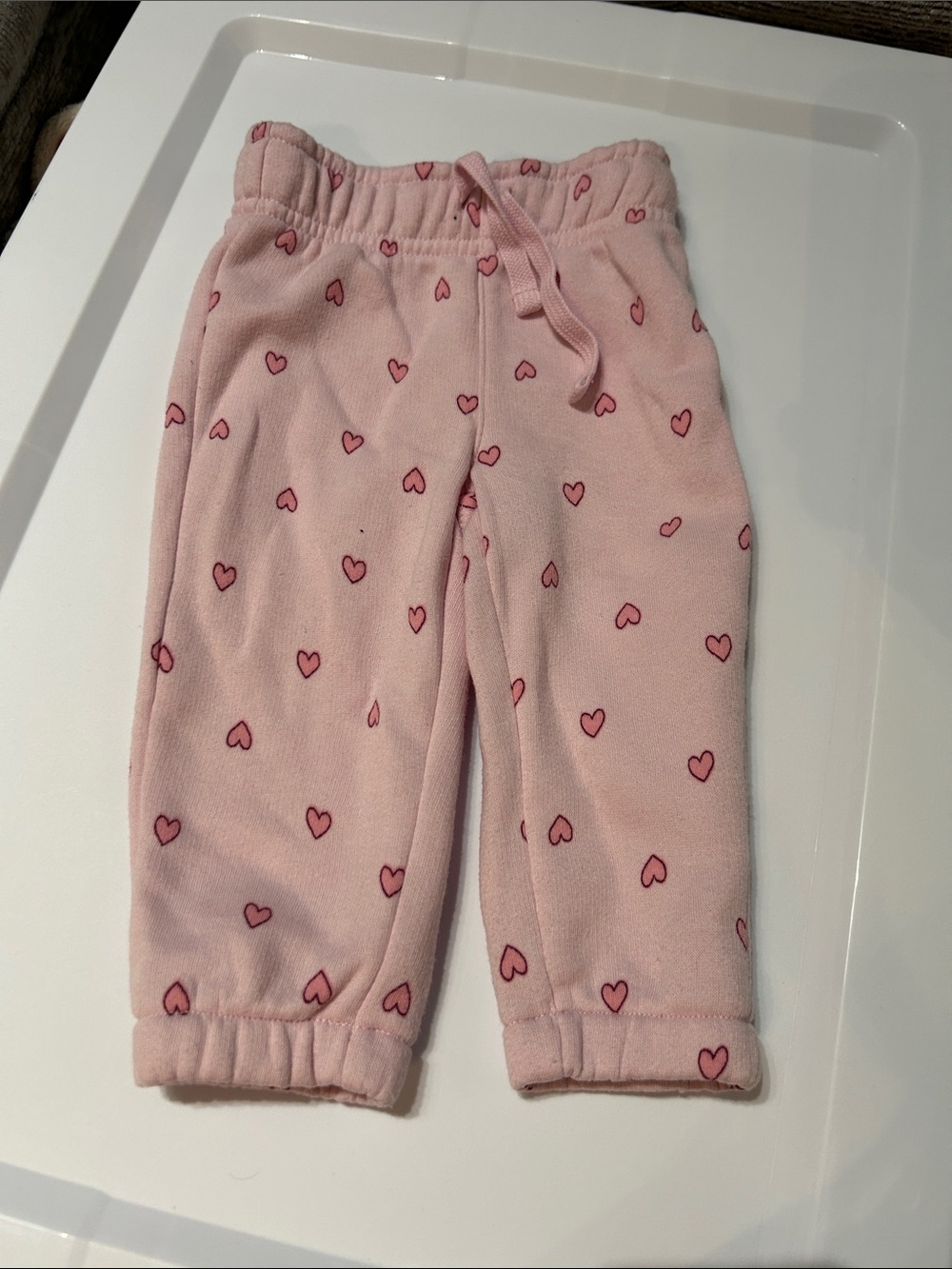 okie dokie Pink Heart Print Fleece Joggers